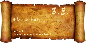 Büte Emil névjegykártya